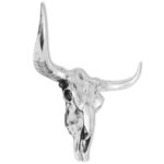 Décoration murale en forme de crâne de taureau Aluminium Argenté – Image 4