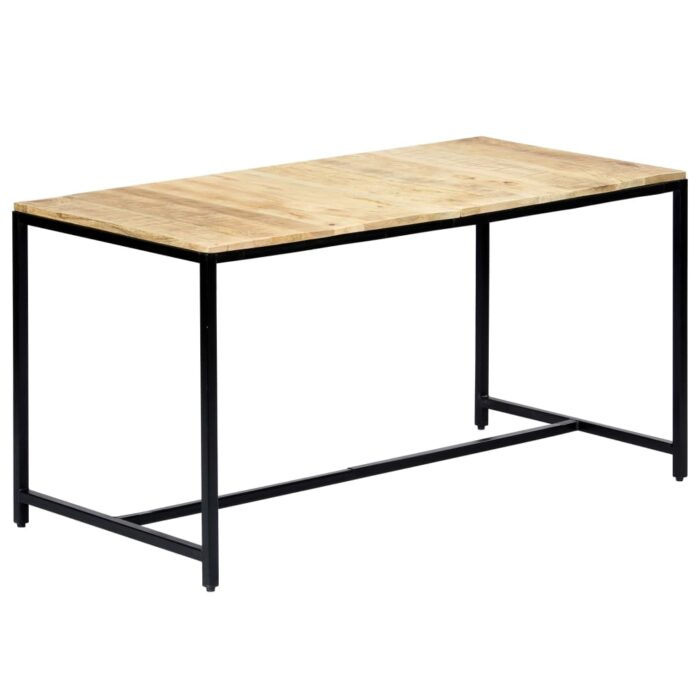 Table à manger 140x70x75 cm Bois de manguier massif brut – Image 9