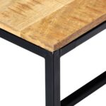 Banc à dîner 120 cm Bois de manguier massif brut – Image 3