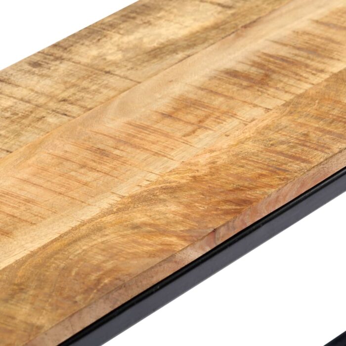 Banc à dîner 120 cm Bois de manguier massif brut – Image 4