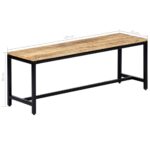 Banc à dîner 120 cm Bois de manguier massif brut – Image 5
