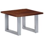 Table basse avec bord naturel 60x60x40 cm Bois d'acacia massif – Image 10