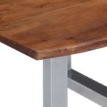 Table basse avec bord naturel 60x60x40 cm Bois d'acacia massif – Image 4