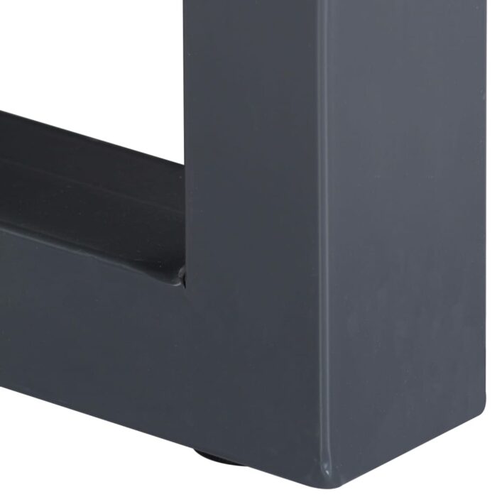 Table basse avec bord naturel Gris 60x60x40 cm Bois d'acacia – Image 3