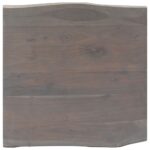 Table basse avec bord naturel Gris 60x60x40 cm Bois d'acacia – Image 6