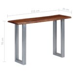 Table console 115x35x76 cm Bois d'acacia massif et fer – Image 6
