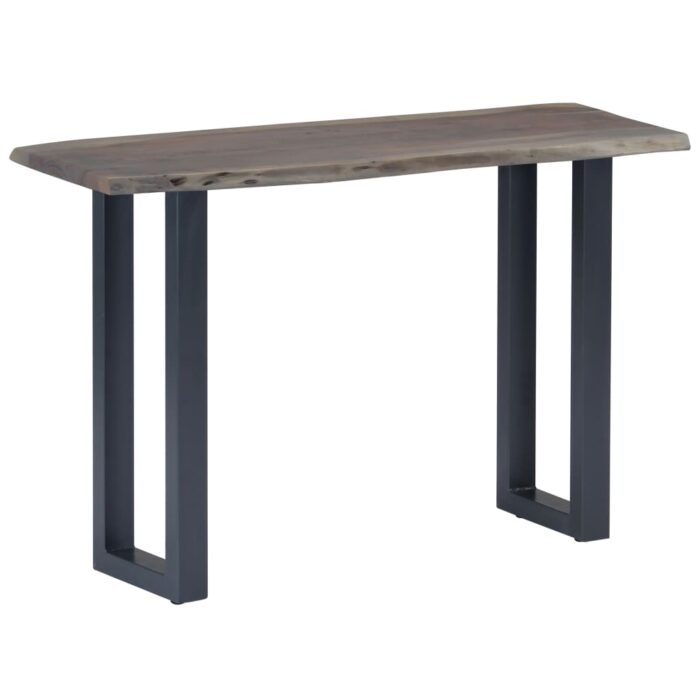 Table console Gris 115 x 35 x 76 cm Bois d'acacia massif et fer – Image 1