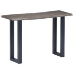 Table console Gris 115 x 35 x 76 cm Bois d'acacia massif et fer – Image 10
