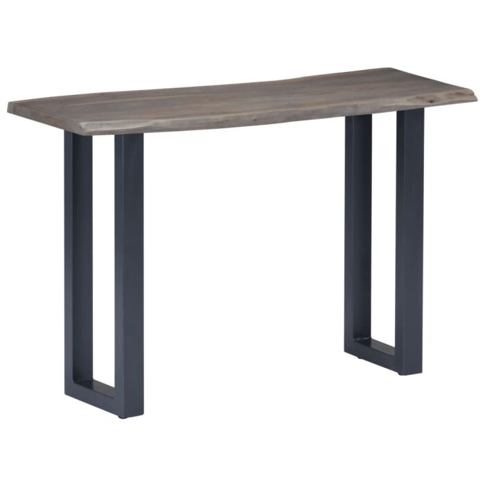Table console Gris 115 x 35 x 76 cm Bois d'acacia massif et fer – Image 10