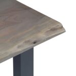Table console Gris 115 x 35 x 76 cm Bois d'acacia massif et fer – Image 3