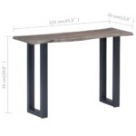 Table console Gris 115 x 35 x 76 cm Bois d'acacia massif et fer – Image 6