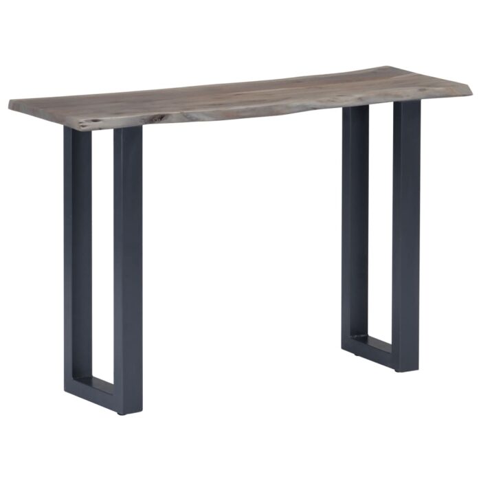 Table console Gris 115 x 35 x 76 cm Bois d'acacia massif et fer – Image 7