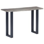 Table console Gris 115 x 35 x 76 cm Bois d'acacia massif et fer – Image 8