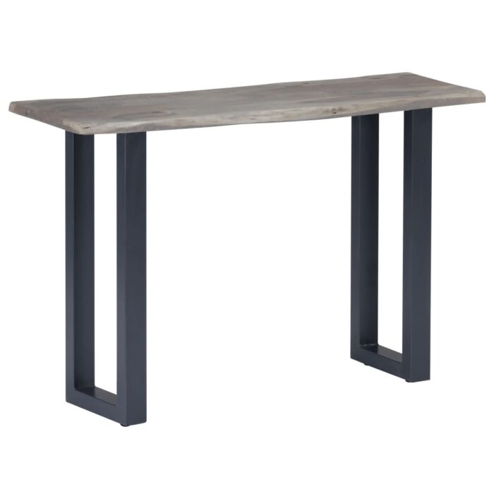 Table console Gris 115 x 35 x 76 cm Bois d'acacia massif et fer – Image 8