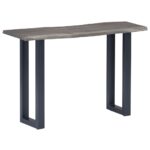 Table console Gris 115 x 35 x 76 cm Bois d'acacia massif et fer – Image 9