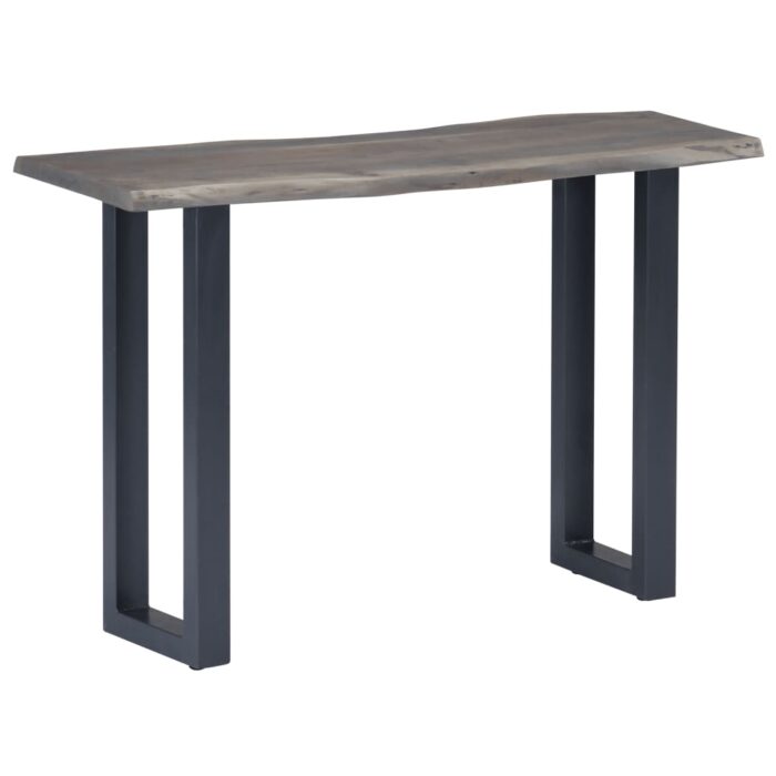 Table console Gris 115 x 35 x 76 cm Bois d'acacia massif et fer – Image 9