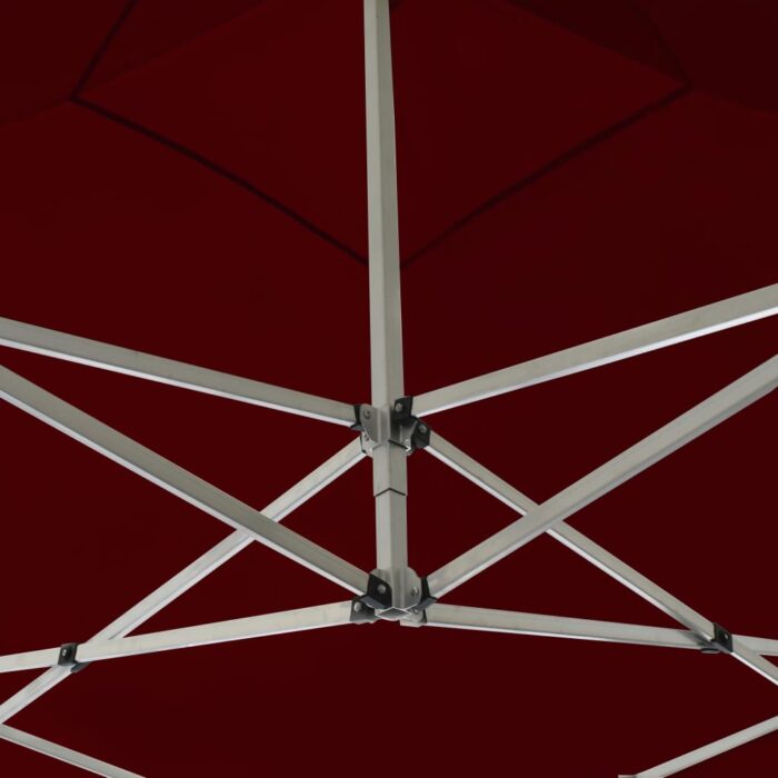 Tente de réception pliable avec parois Aluminium 3x3 m Bordeaux – Image 2
