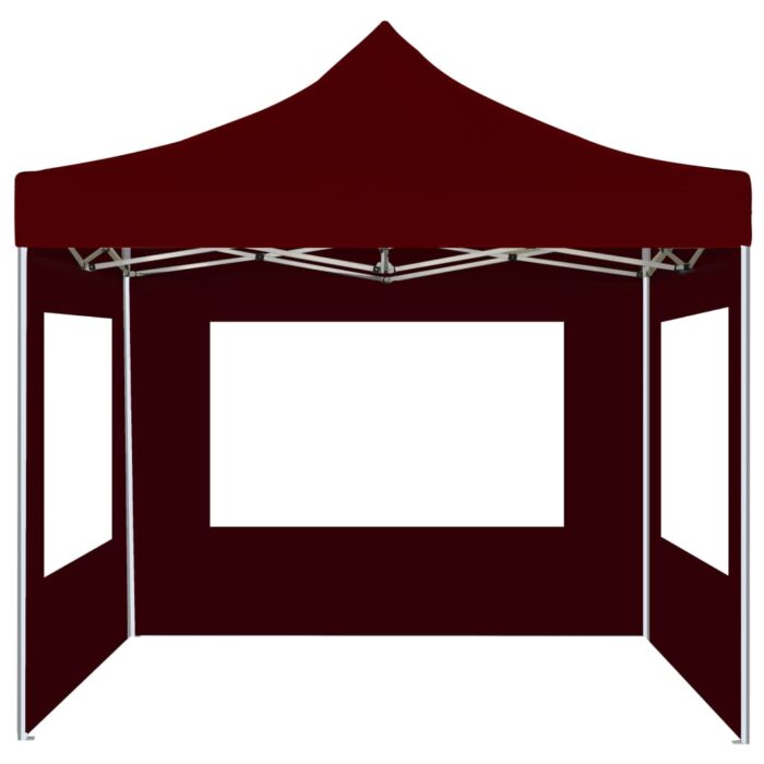 Tente de réception pliable avec parois Aluminium 3x3 m Bordeaux – Image 5