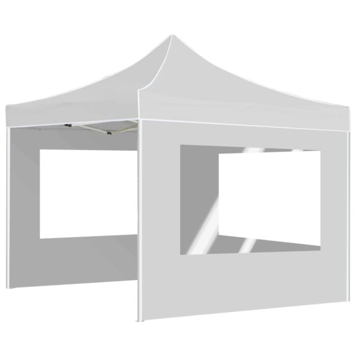 Tente de réception pliable avec parois Aluminium 3x3 m Blanc – Image 4