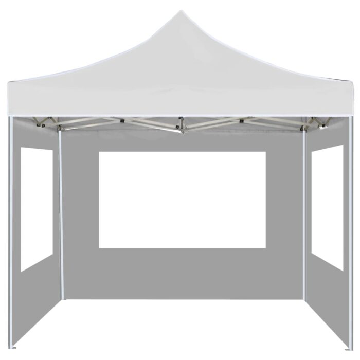 Tente de réception pliable avec parois Aluminium 3x3 m Blanc – Image 5