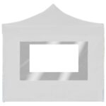 Tente de réception pliable avec parois Aluminium 3x3 m Blanc – Image 6