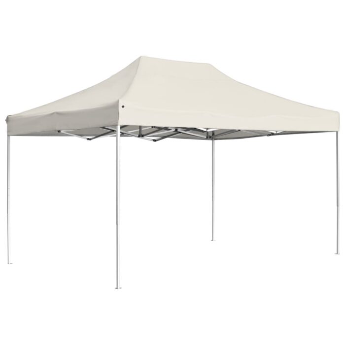 Tente de réception pliable Aluminium 4,5x3 m Crème – Image 1