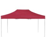 Tente de réception pliable Aluminium 4,5x3 m Bordeaux – Image 2