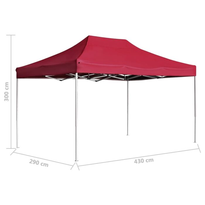 Tente de réception pliable Aluminium 4,5x3 m Bordeaux – Image 7