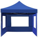 Tente de réception pliable avec parois Aluminium 4,5x3 m Bleu – Image 4