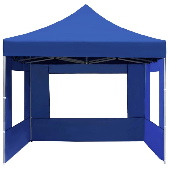 Tente de réception pliable avec parois Aluminium 4,5x3 m Bleu – Image 4