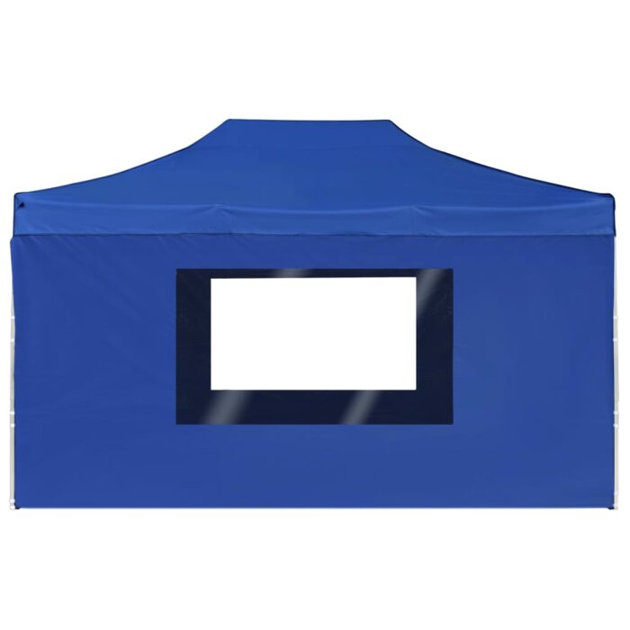 Tente de réception pliable avec parois Aluminium 4,5x3 m Bleu – Image 5