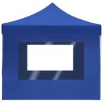 Tente de réception pliable avec parois Aluminium 4,5x3 m Bleu – Image 6