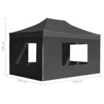 Tente de réception pliable à parois Aluminium 4,5x3m Anthracite – Image 10