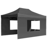 Tente de réception pliable à parois Aluminium 4,5x3m Anthracite – Image 2