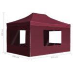 Tente de réception pliable et parois Aluminium 4,5x3 m Bordeaux – Image 10