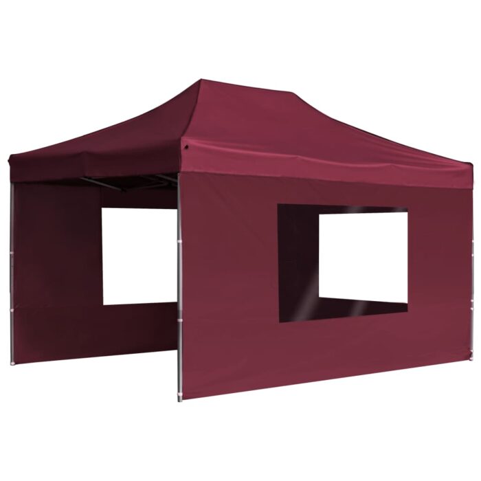 Tente de réception pliable et parois Aluminium 4,5x3 m Bordeaux – Image 2