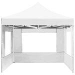 Tente de réception pliable avec parois Aluminium 4,5x3 m Blanc – Image 4