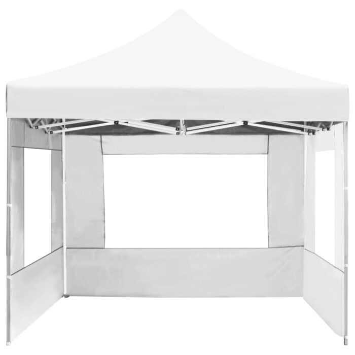 Tente de réception pliable avec parois Aluminium 4,5x3 m Blanc – Image 4