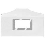 Tente de réception pliable avec parois Aluminium 4,5x3 m Blanc – Image 5