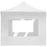 Tente de réception pliable avec parois Aluminium 4,5x3 m Blanc – Image 6