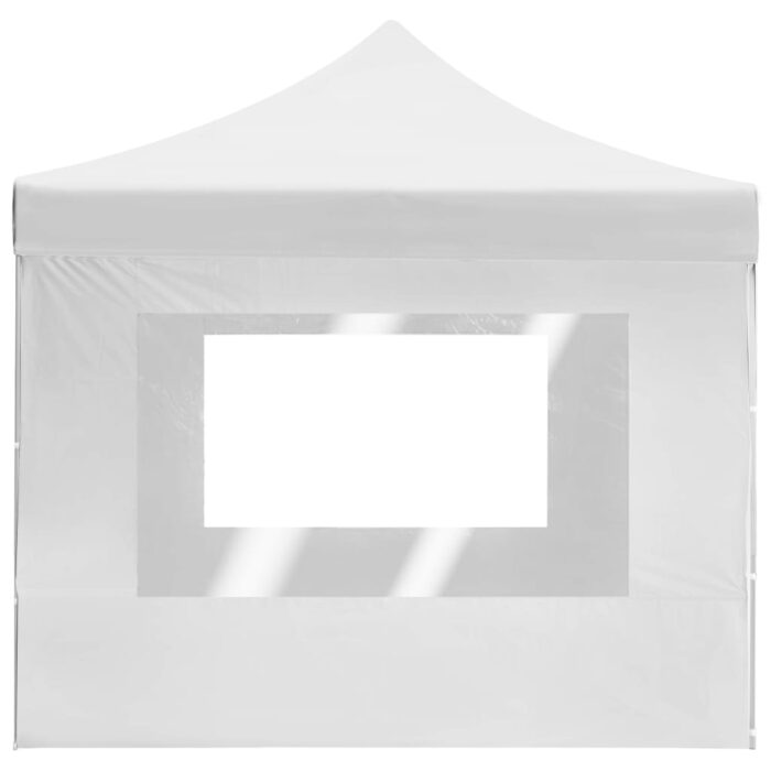 Tente de réception pliable avec parois Aluminium 4,5x3 m Blanc – Image 6