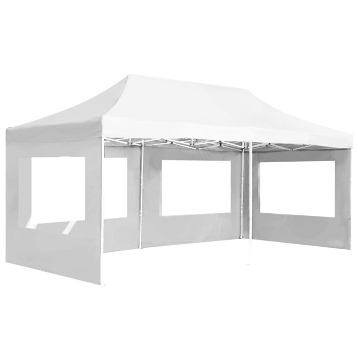 Tente de réception pliable avec parois Aluminium 6 x 3 m Blanc – Image 3