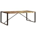 Table à dîner 220x100x75 cm Bois de récupération solide – Image 10