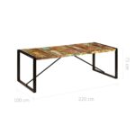 Table à dîner 220x100x75 cm Bois de récupération solide – Image 5