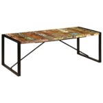 Table à dîner 220x100x75 cm Bois de récupération solide – Image 6