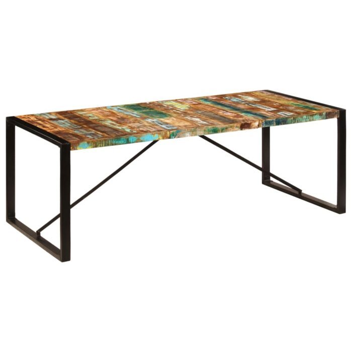 Table à dîner 220x100x75 cm Bois de récupération solide – Image 8