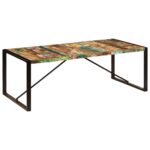 Table à dîner 220x100x75 cm Bois de récupération solide – Image 9