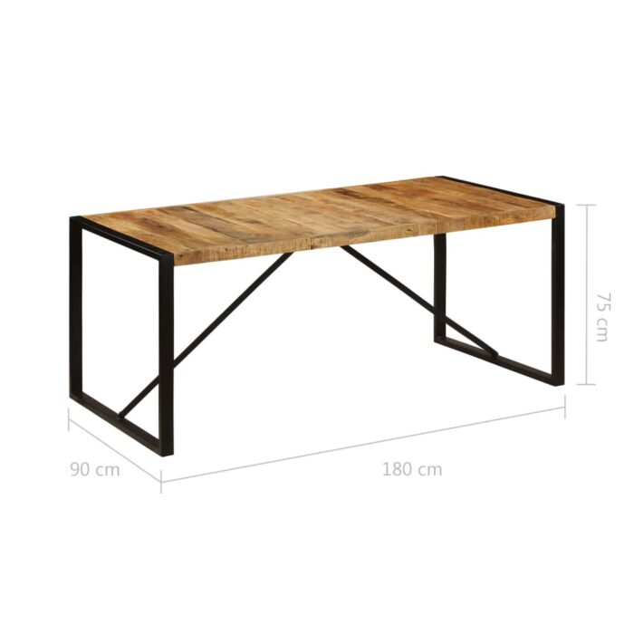 Table à manger 180x90x75 cm Bois de manguier massif – Image 5