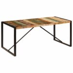 Table de salle à manger 180x90x75 cm Bois de récupération – Image 10