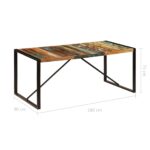 Table de salle à manger 180x90x75 cm Bois de récupération – Image 5